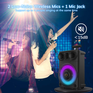 EARISE R18 Portable PA System Speaker with 2 Wireless Microphones