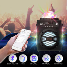 Load image into Gallery viewer, EARISE T12 Pro Karaoke Machine System with 2 Microphones, Room-Filling Light Show with Ring Floor Light