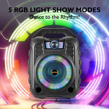 Load image into Gallery viewer, EARISE T26 RGB Portable Bluetooth PA Speaker System, Karaoke Machine Set with Wireless Microphone