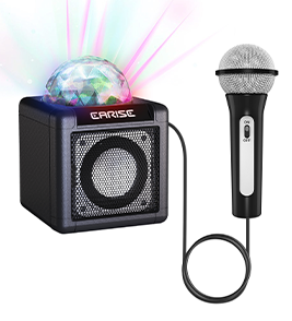 EARISE T12 Karaoke Machine for Kids Girls Boys Age 3+, Flashing LED Lights