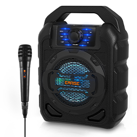 EARISE T15 Karaoke Machine with Wired Microphone for Kids & Adults